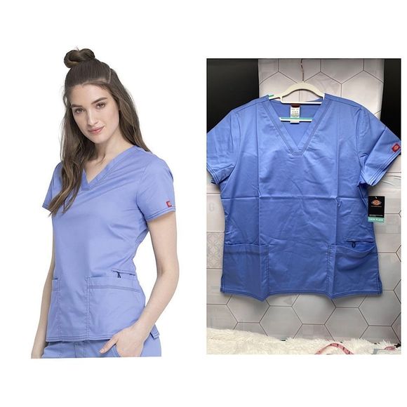 Dickies Gen Flex Women Scrubs Top V-Neck DK800 - Picture 1 of 12